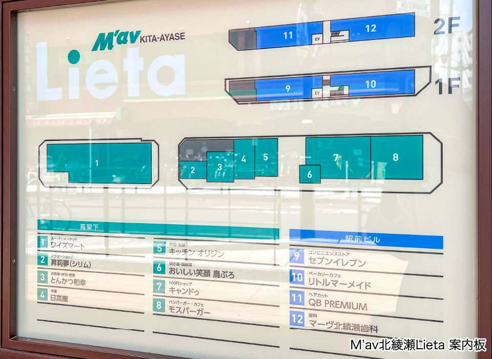 M'av北綾瀬Lieta 案内板