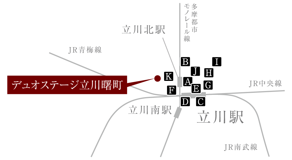 立川駅周辺商業施設マップ